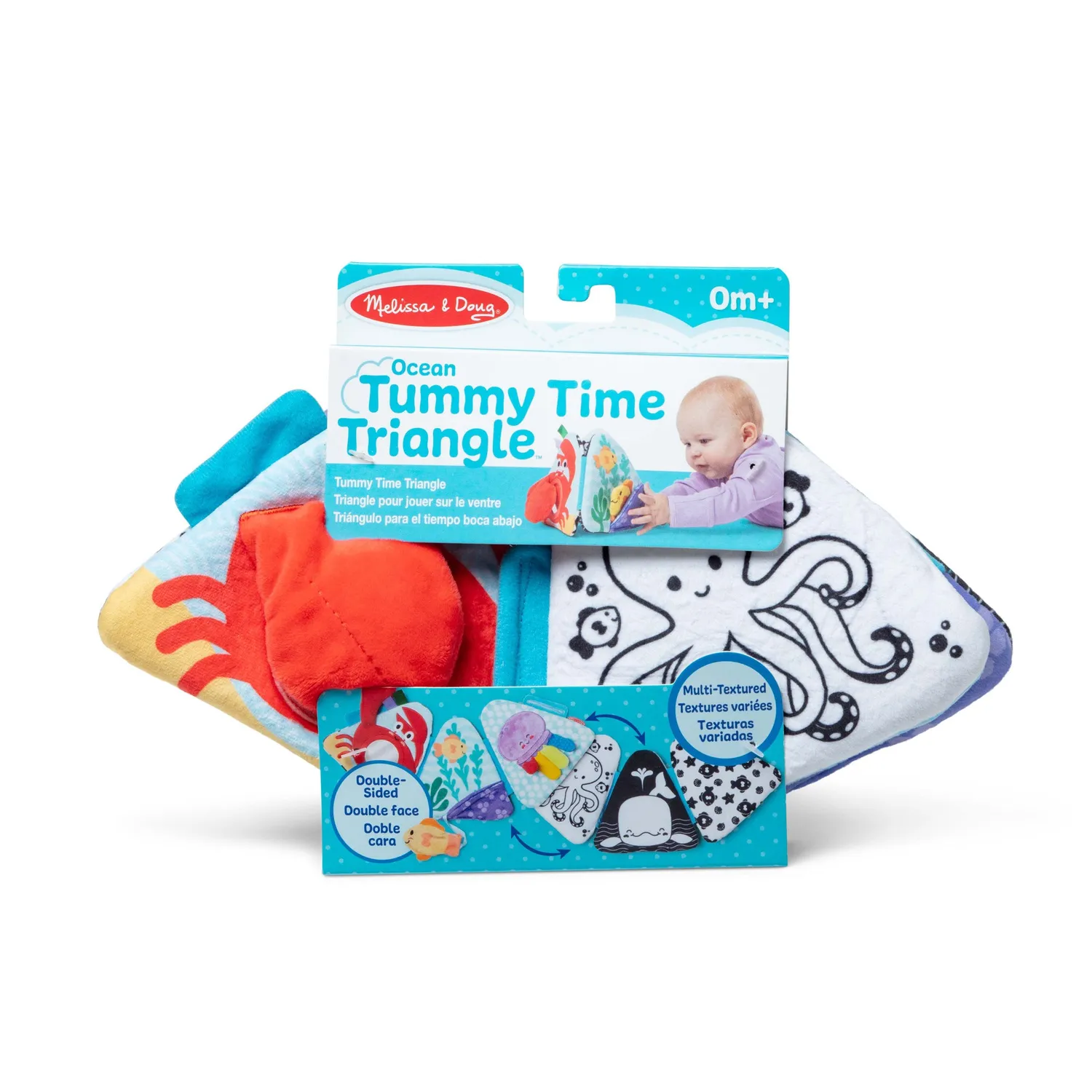 Melissa & Doug Ocean Tummy Time Triangle babyspeelgoed dubbelzijdig