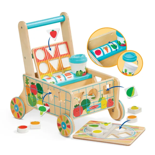 Melissa & Doug Shape Sorting Boodschappenkar houten 12 mnd+