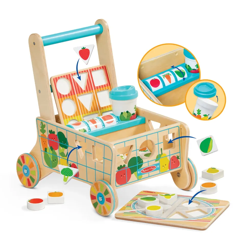 Melissa & Doug Shape Sorting Boodschappenkar houten 12 mnd+