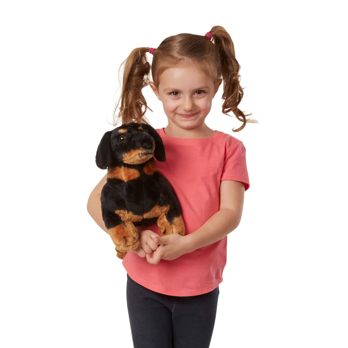 Melissa & Doug Dachshund Dog knuffel teckel zwart-bruin