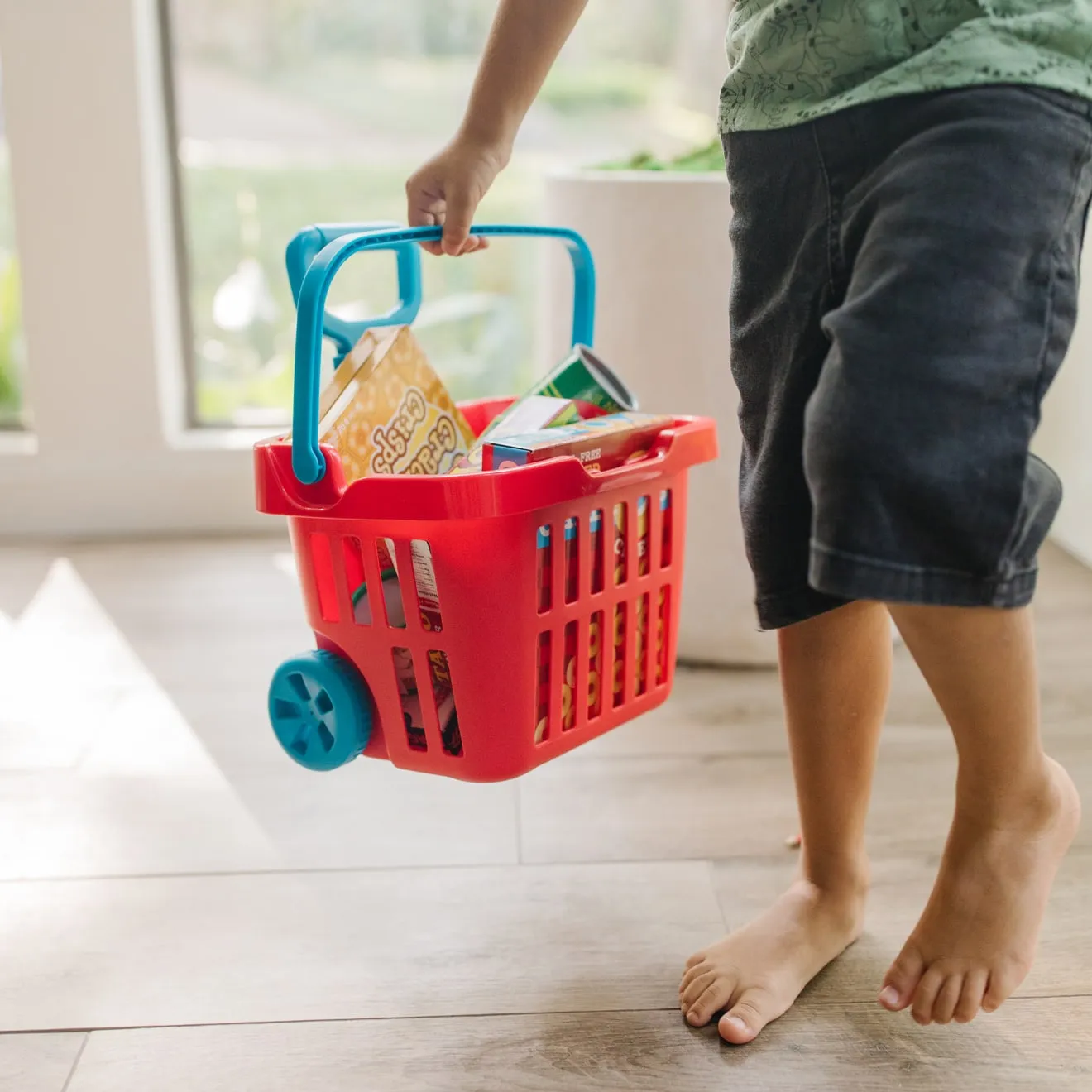 Melissa & Doug boodschappenmand speelset met rolwielen