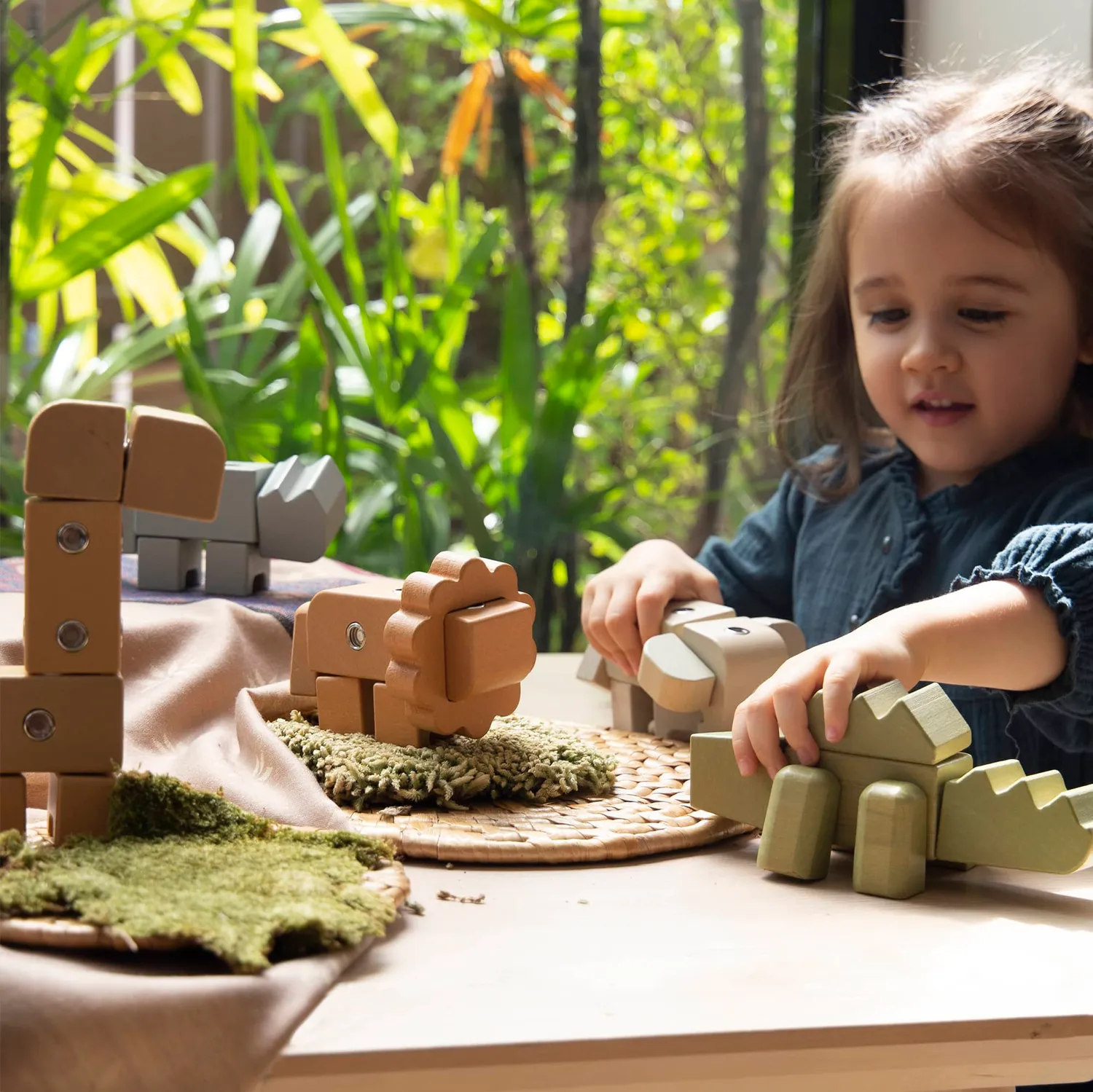 Guidecraft Snap Block Animals bouwblokken 33-delig hout