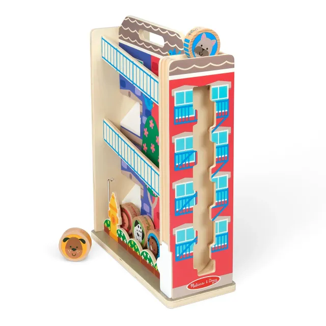 Melissa & Doug GO Tots Town House Tumble rollenbaan hout