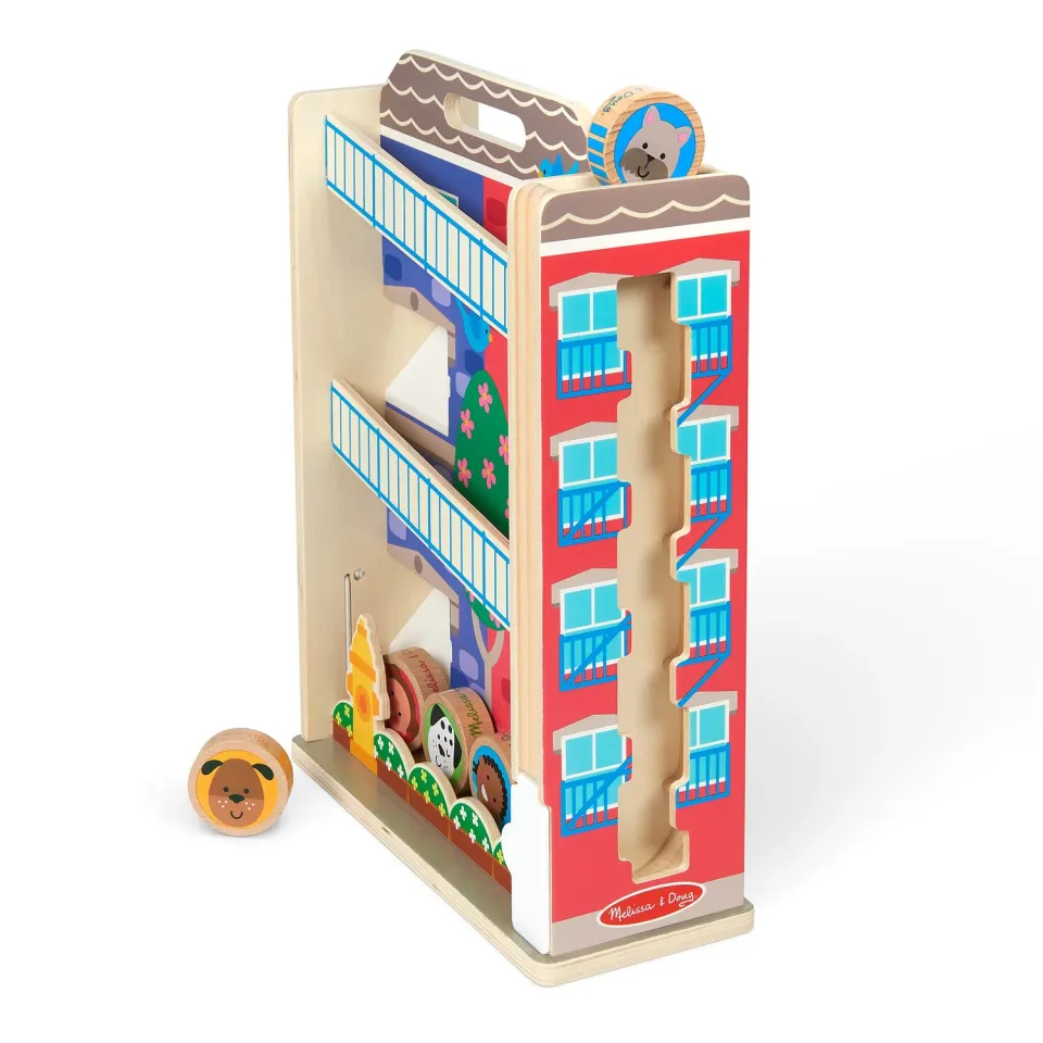 Melissa & Doug GO Tots Town House Tumble rollenbaan hout