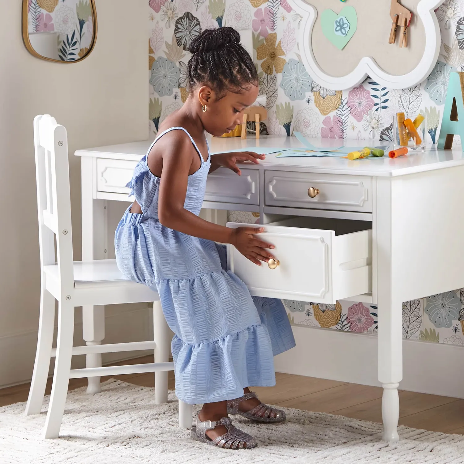 Guidecraft Avery kinderbureau met stoel hout 112 cm