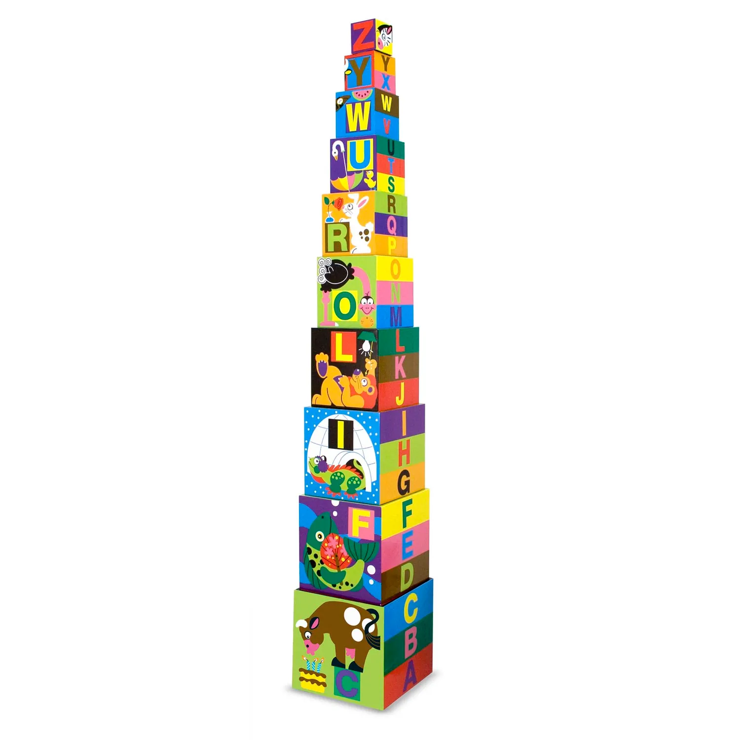 Melissa & Doug Alphabet stapelblokken karton 10 stuks