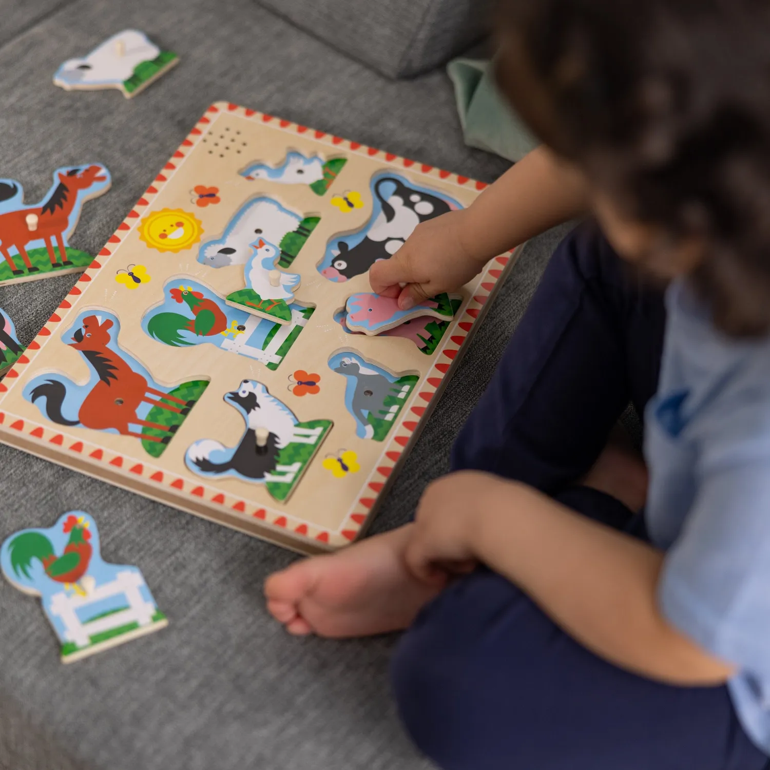Melissa & Doug Farm Animals geluidspuzzel hout 8 stukjes