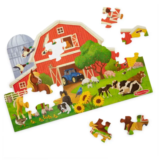 Melissa & Doug Busy Barn vloerpuzzel 32 stukjes schuurvorm
