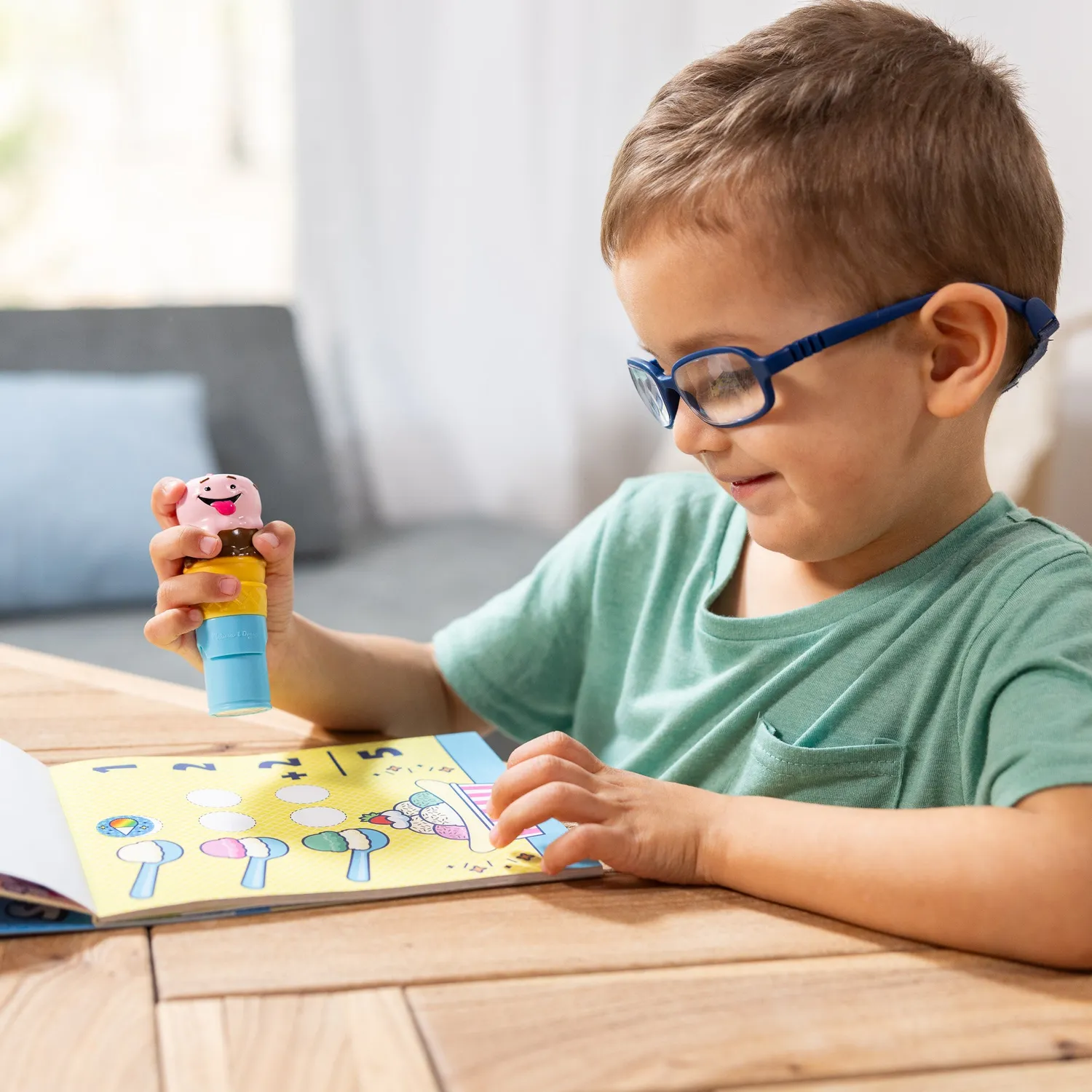 Melissa & Doug Sticker WOW Ice Cream stickerstempel + boek 300 stuks