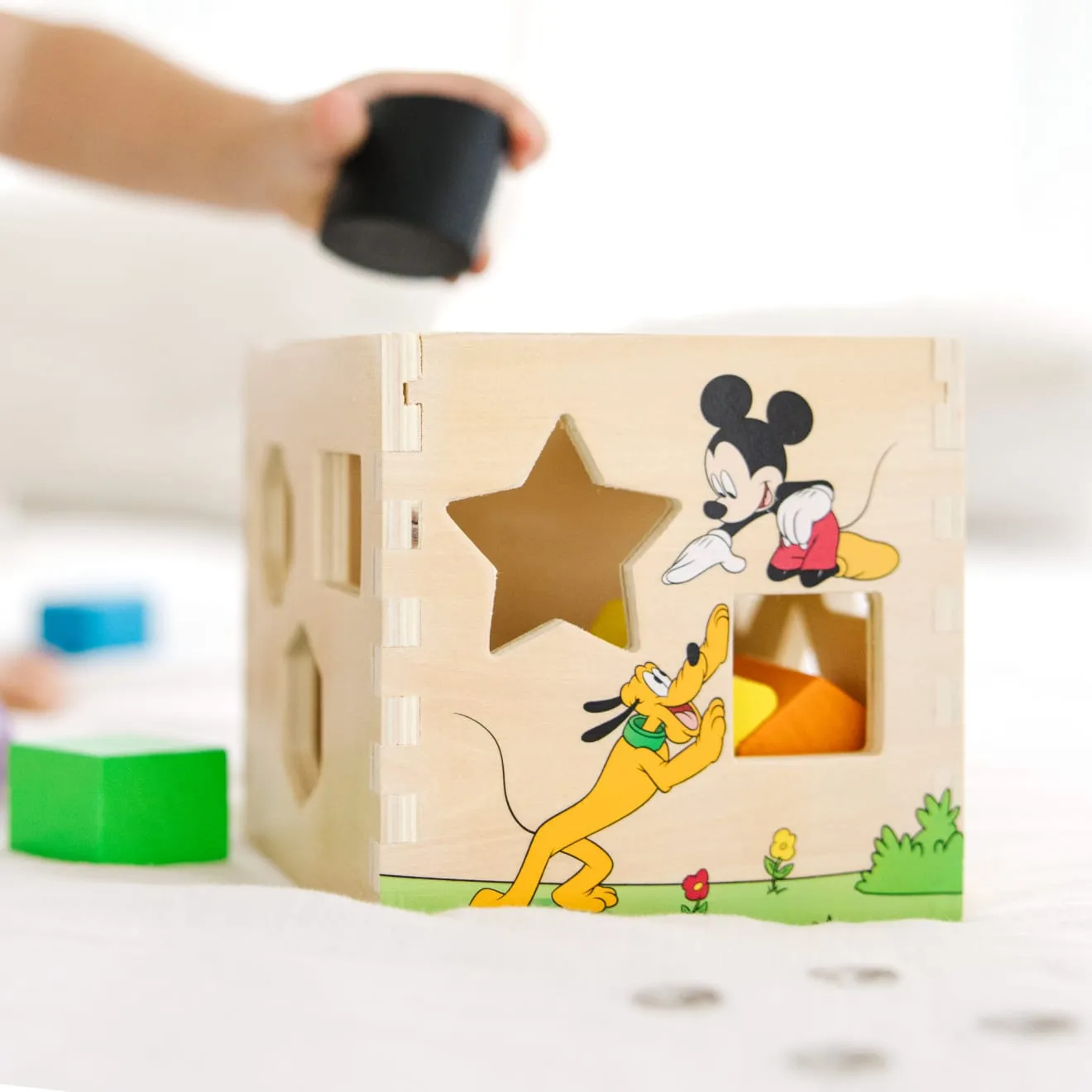 Melissa & Doug Mickey Mouse sorteerkubus hout 9 vormen