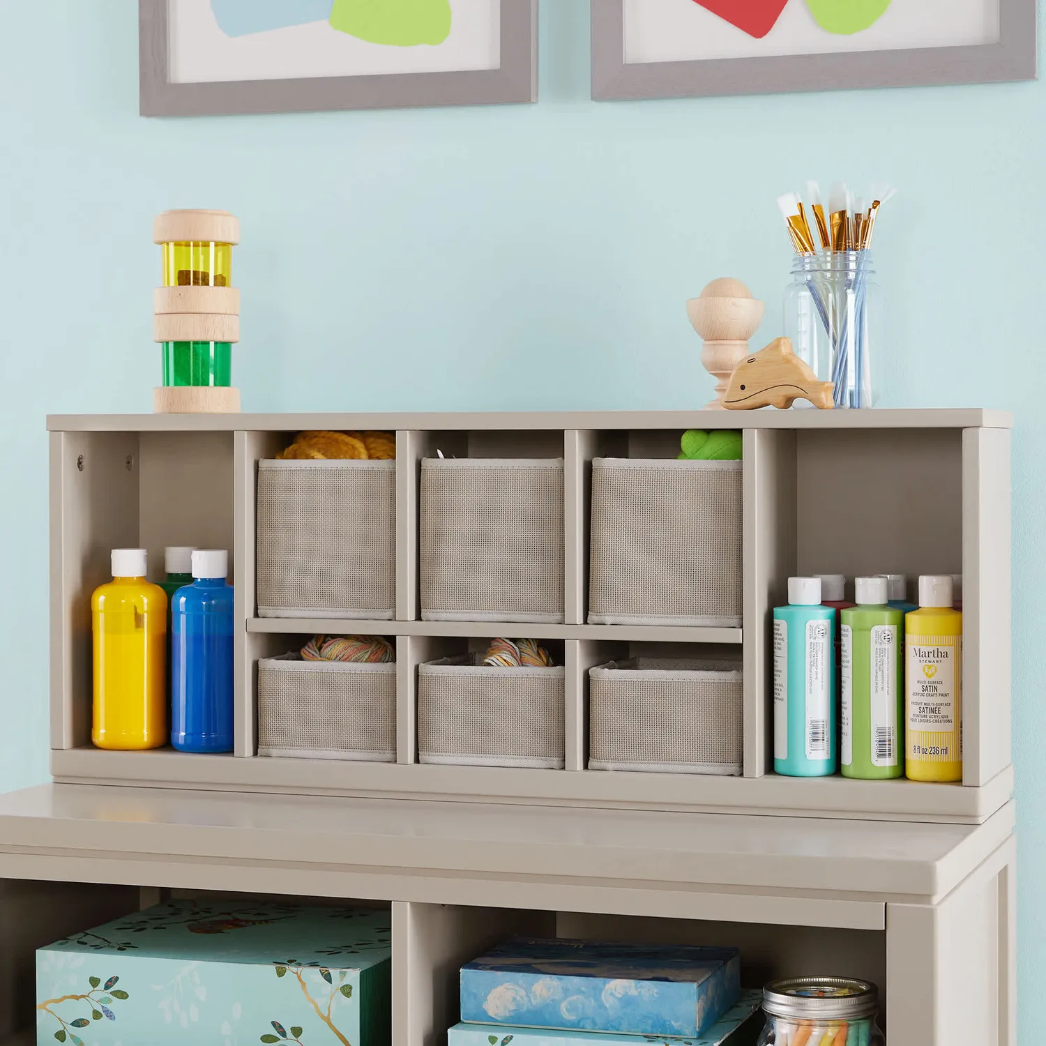 Martha Stewart Kids Cubby Organizer opberger Linen White