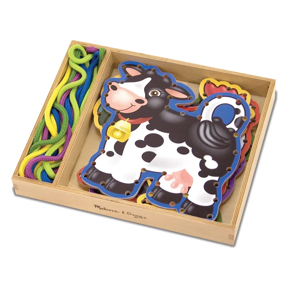 Melissa & Doug Lace & Trace Farm rijgspel hout 5-delig