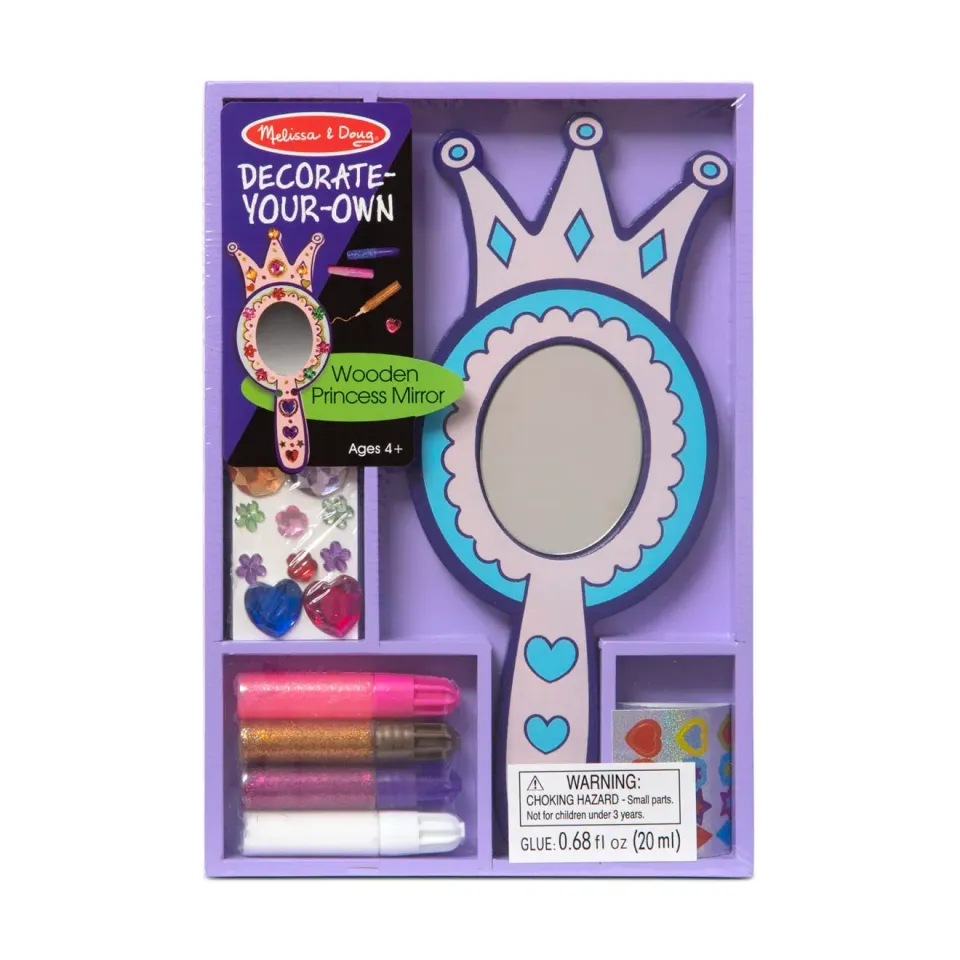 Melissa & Doug Decorate-Your-Own houten prinsesspiegel knutselset