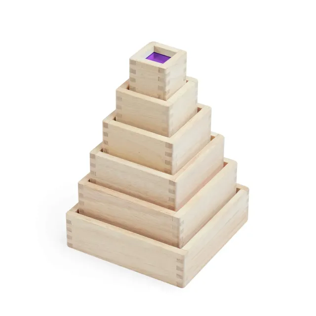 Guidecraft Nesting Pyramid Mirror Set spiegelblokken stapelpiramide