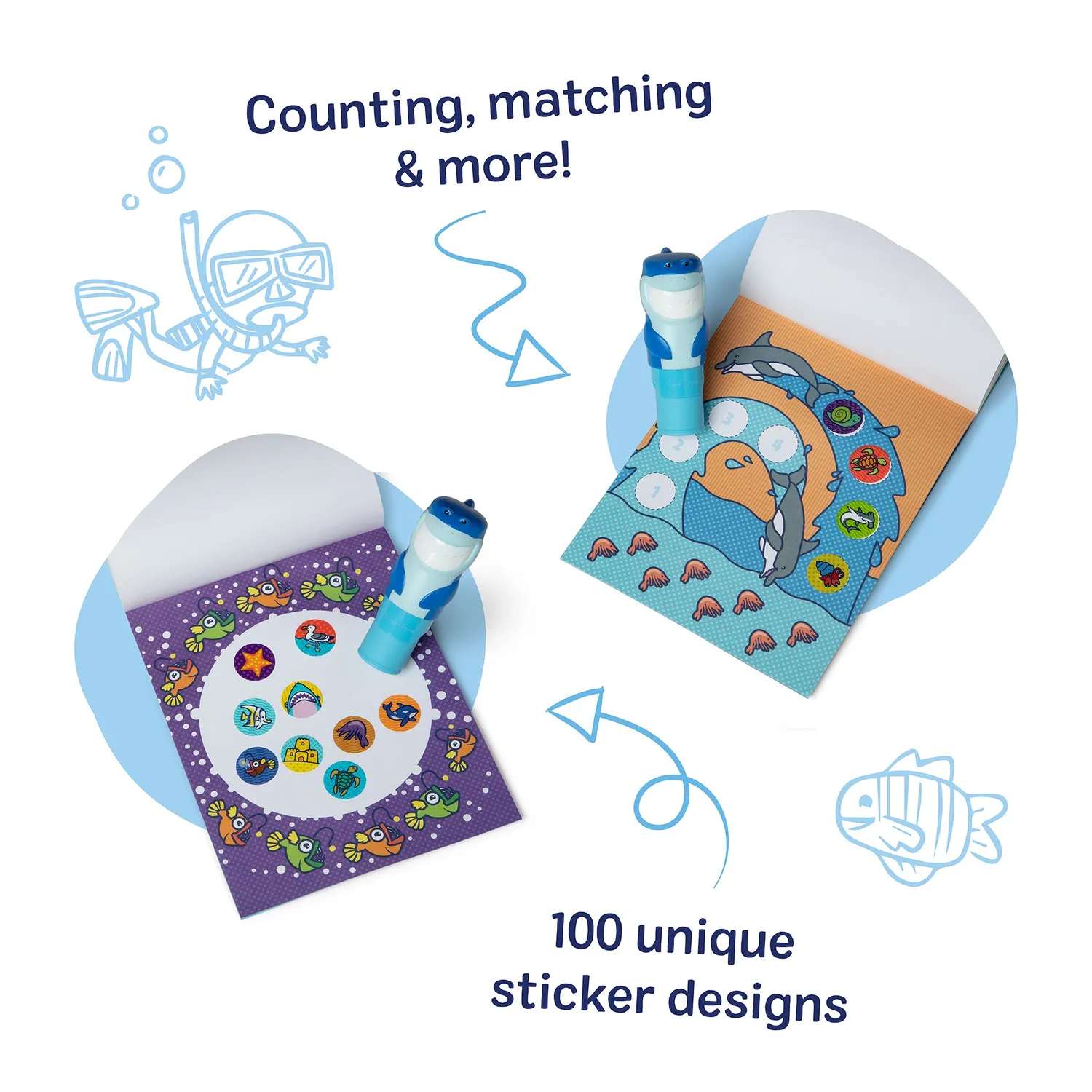Melissa & Doug Sticker WOW Shark stickerboek met stamper