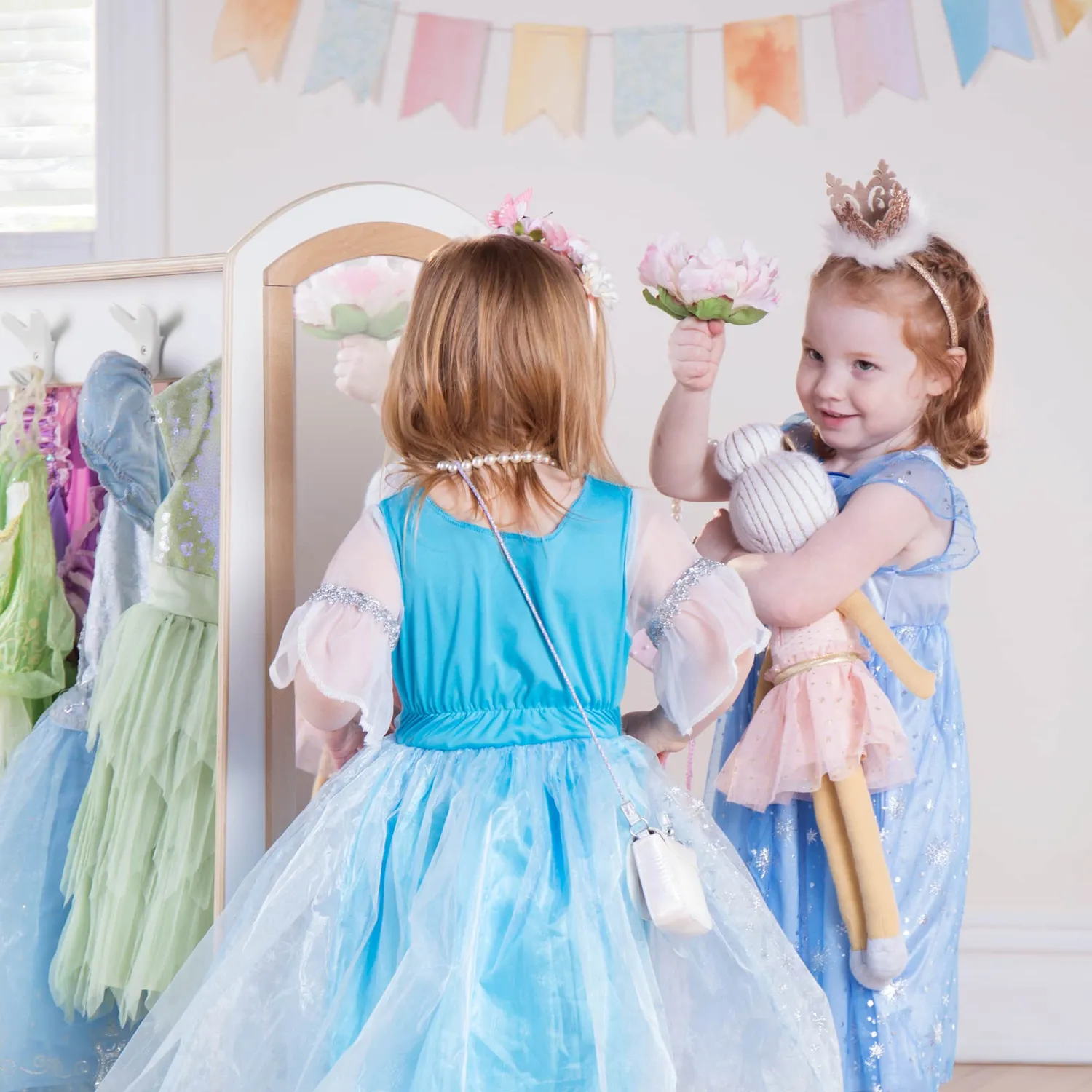 Guidecraft EdQ Dress Up verkleedkast met bakken wit