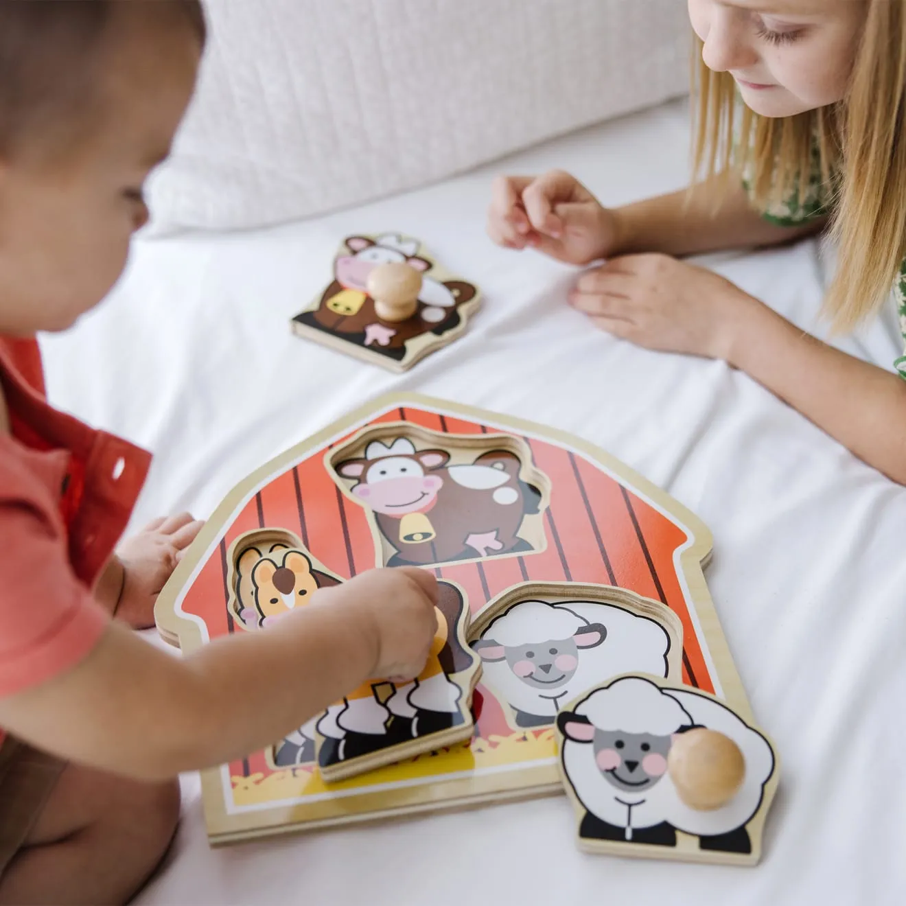 Melissa & Doug Barnyard Animals knobbelpuzzel 3 stukjes