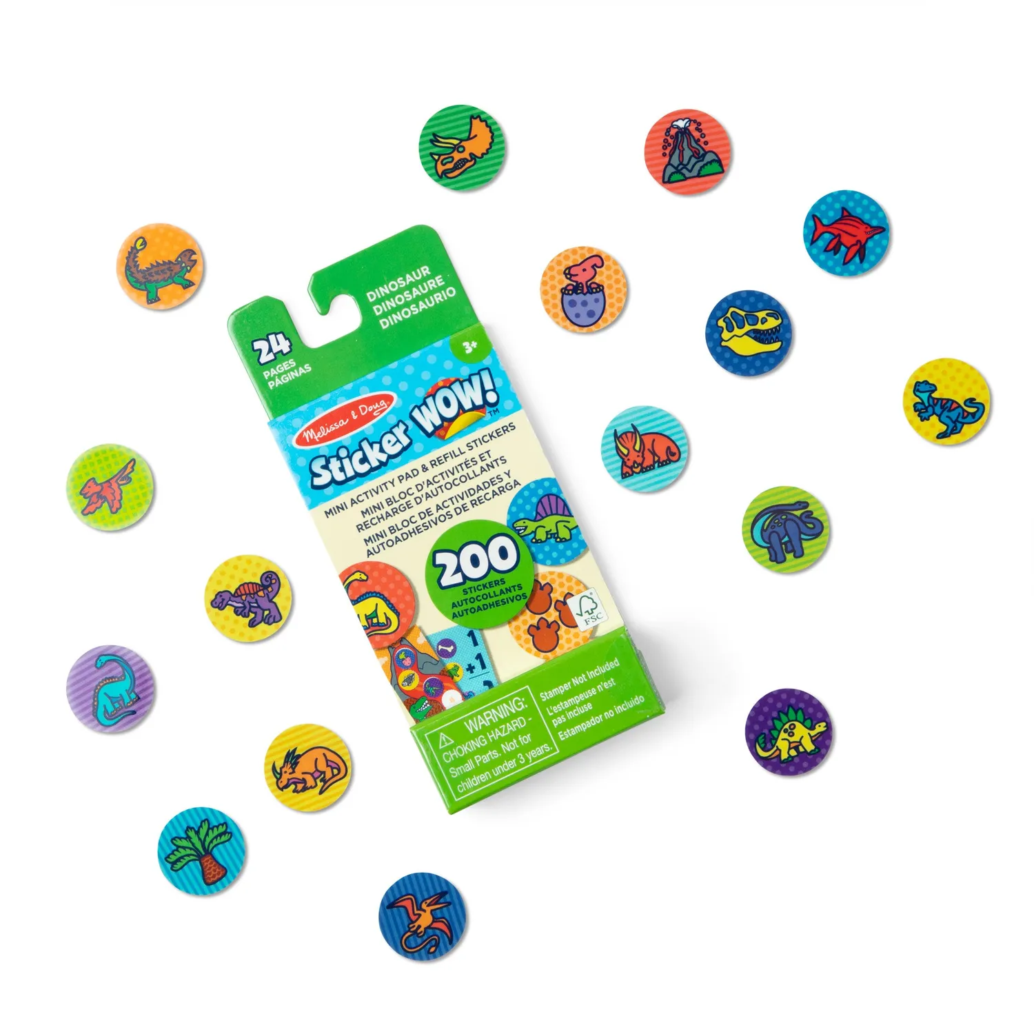 Melissa & Doug Sticker WOW! Dinosaur stickerboek navulling 200 stickers