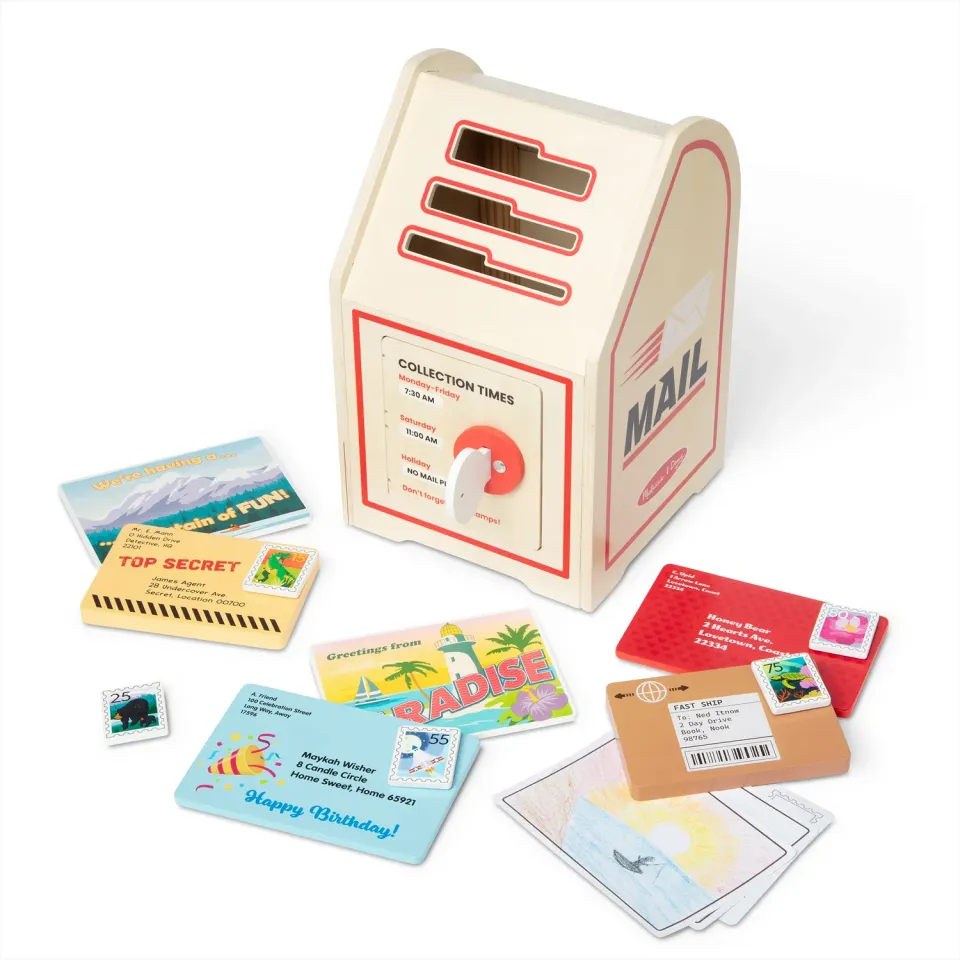 Melissa & Doug Stamp and Sort houten brievenbus postset 3-5 jaar