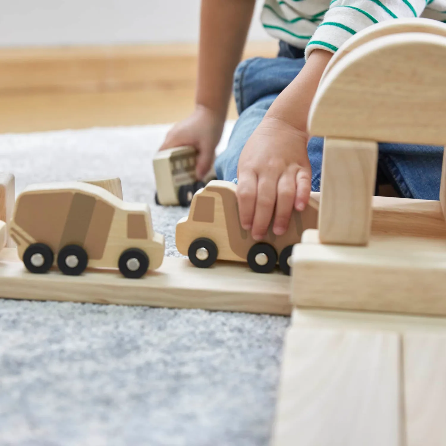 Guidecraft Mini Trucks houten voertuigen set van 10 voertuigen