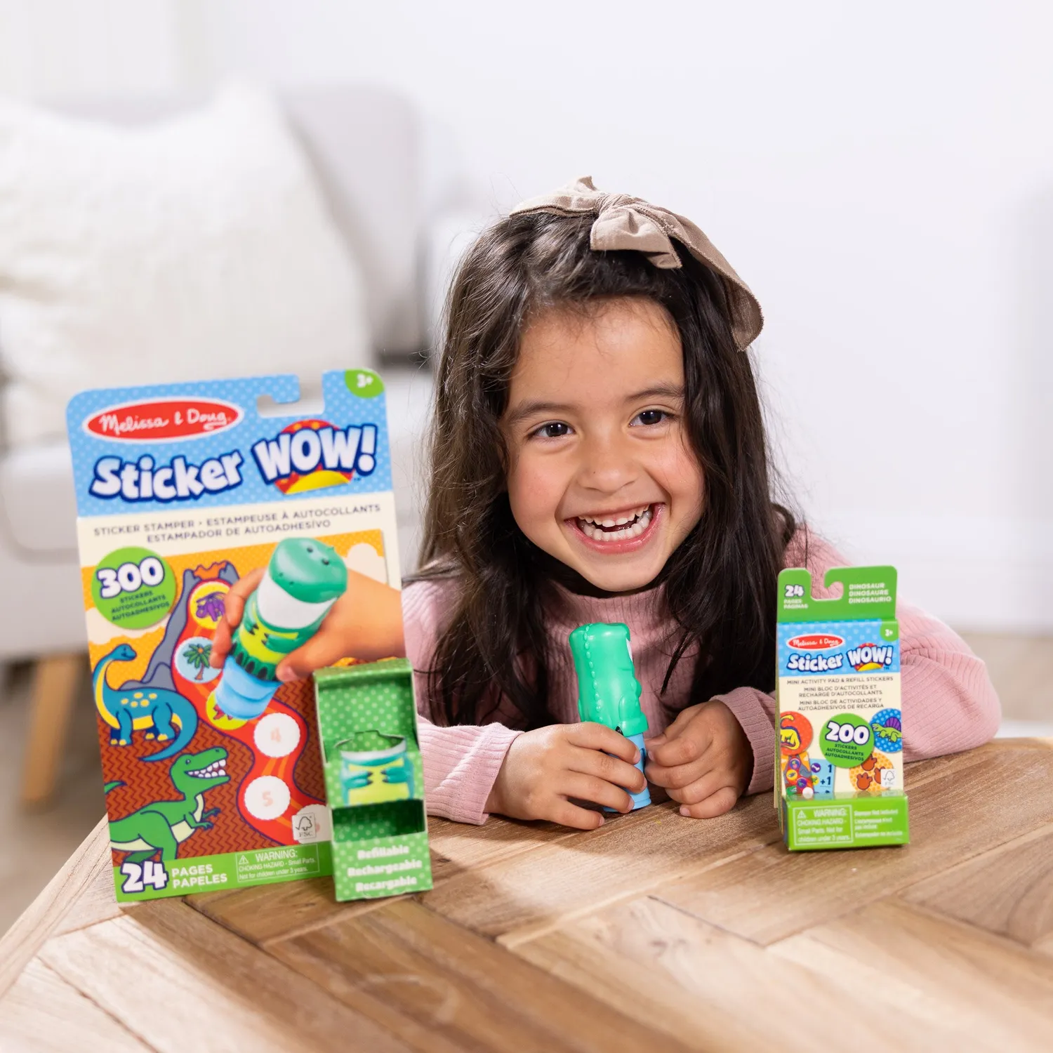 Melissa & Doug Sticker WOW Dinosaur stickerboek met stempel