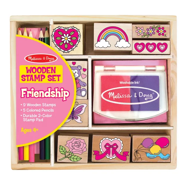 Melissa & Doug Friendship stempelset houten 9 stempels