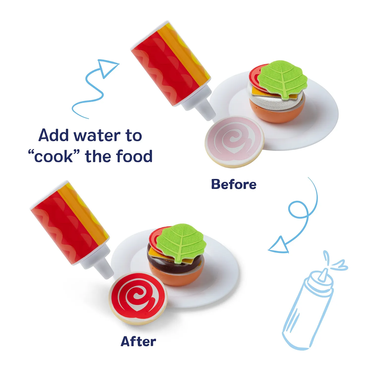 Melissa & Doug Water WOW Flip & Fry grill speelset verkleurend