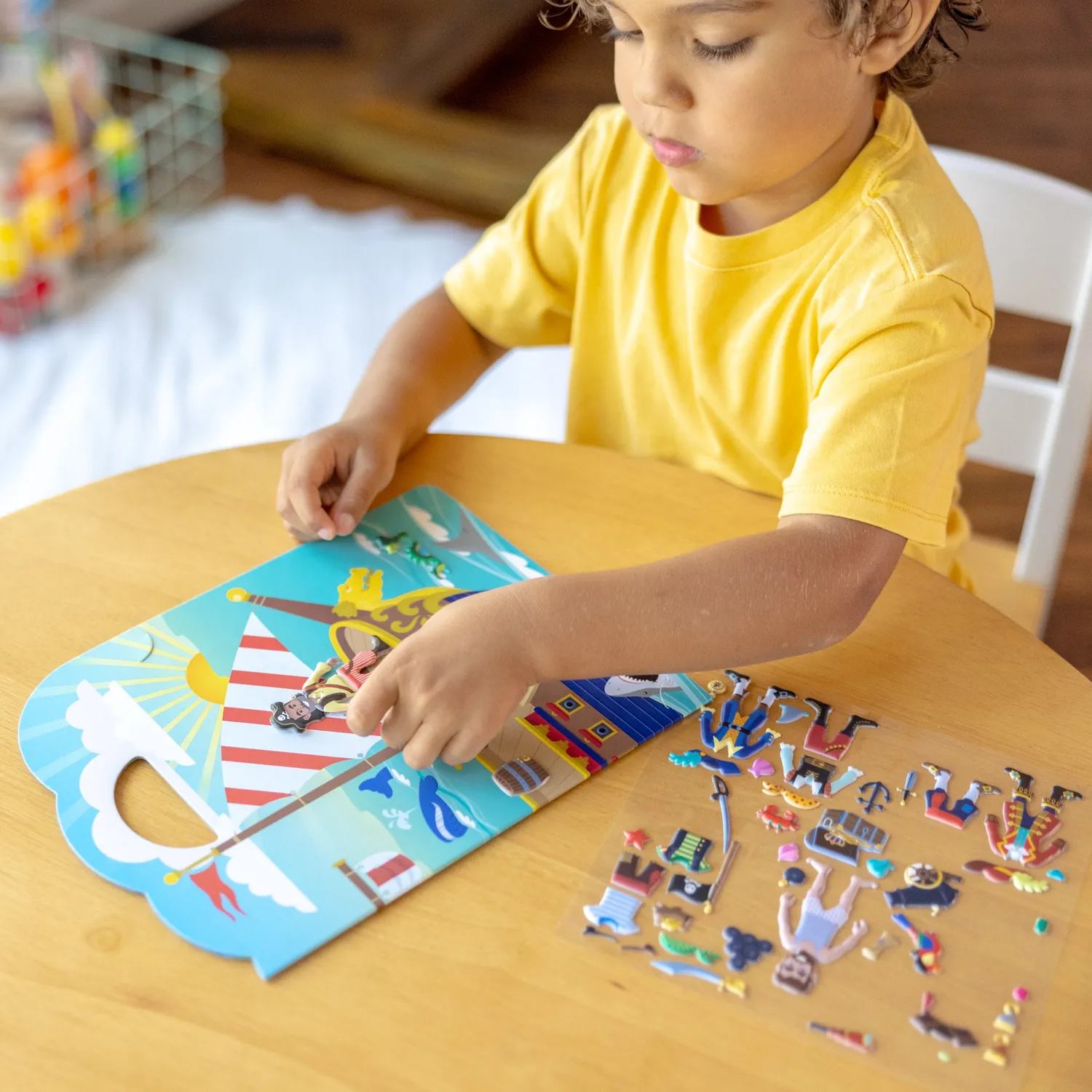Melissa & Doug Puffy Sticker speelset piraat 51 herbruikbaar