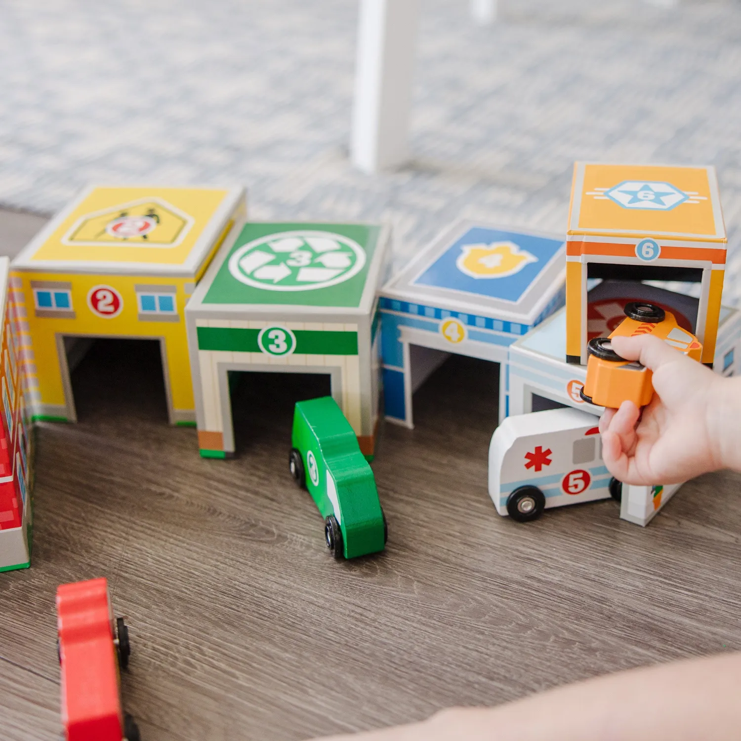 Melissa & Doug Nesting Sorting stapelblokken 6 voertuigen hout