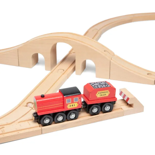 Melissa & Doug Figure 8 Treinset hout 22-delig brug