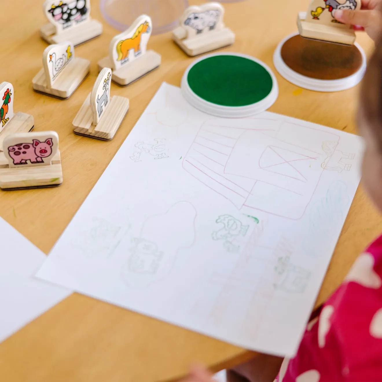 Melissa & Doug My First stempelset boerderijdieren hout 8 stuks