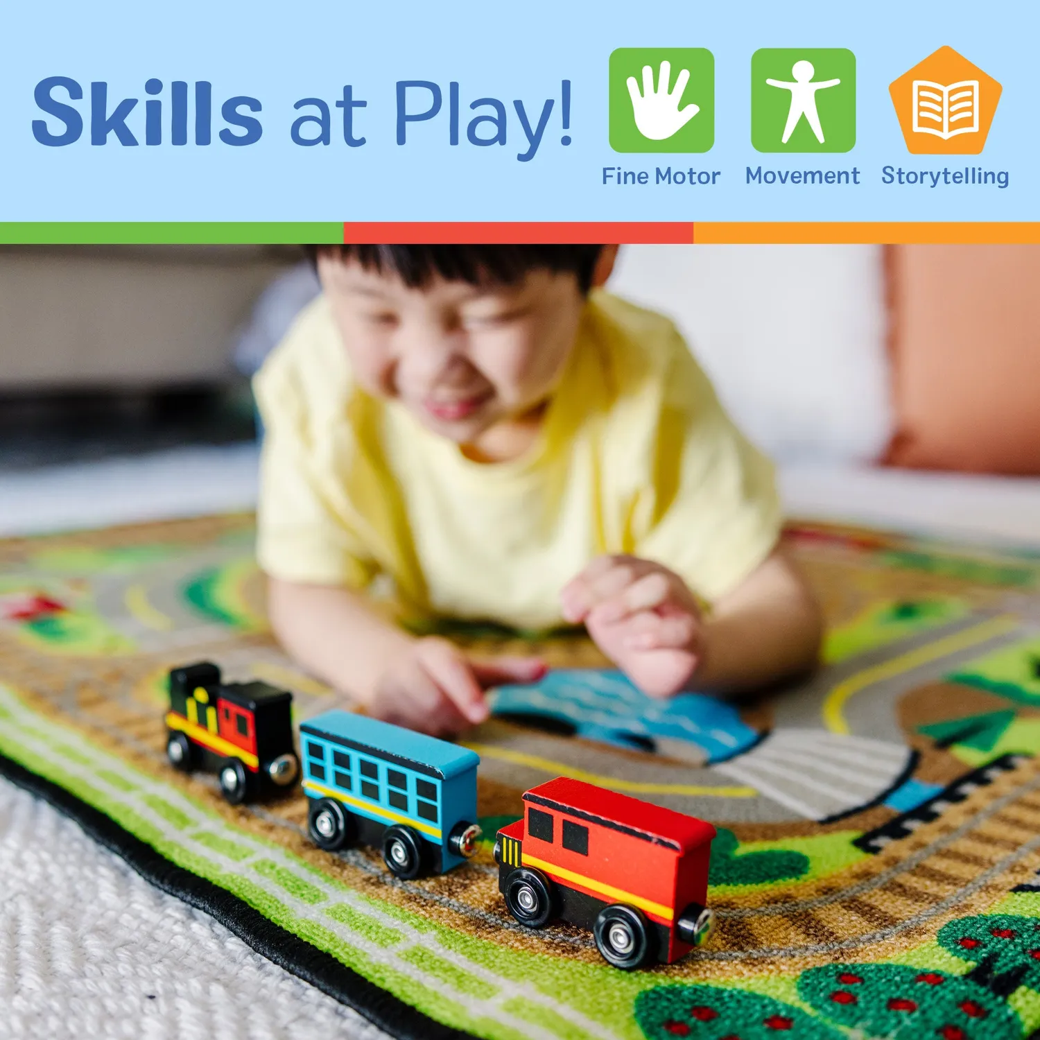 Melissa & Doug houten trein 8-delig magnetisch