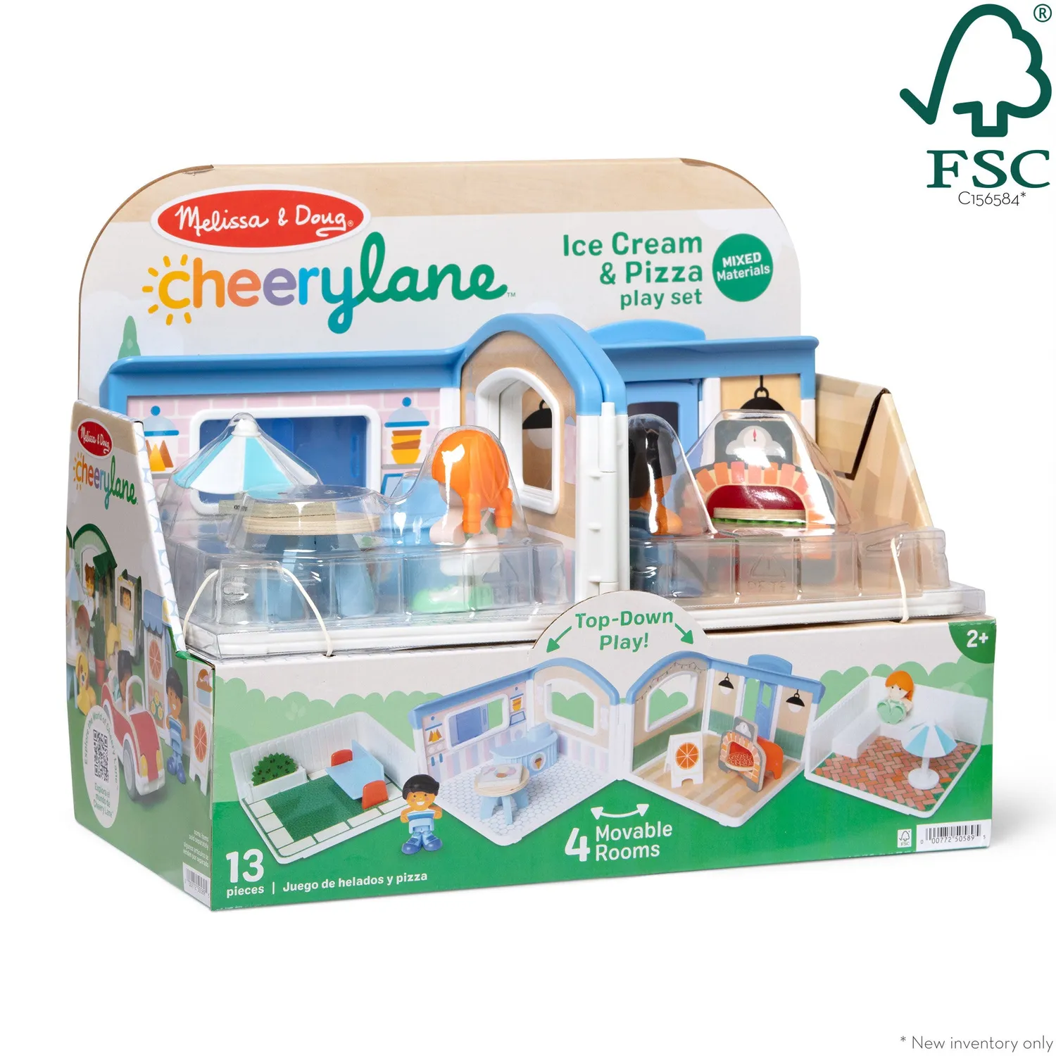 Melissa & Doug Cheery Lane IJs en Pizza poppenhuis 12-delig 2+ jaar