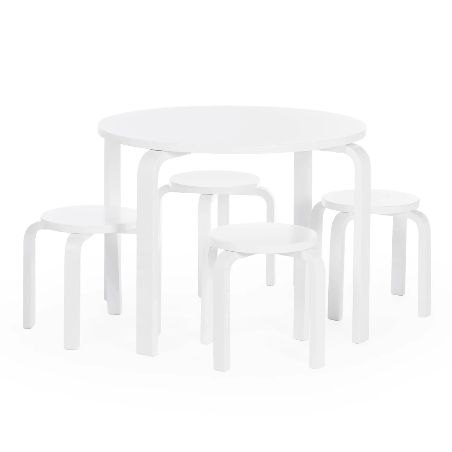 Guidecraft Nordic Peuter Tafel met Krukken Set Grijs Stapelbaar