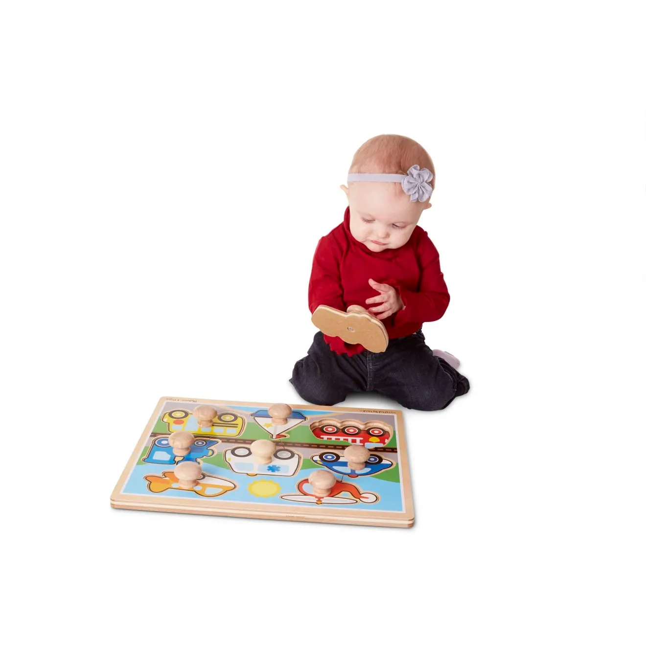 Melissa & Doug Vehicles Jumbo Knob puzzel houten 8 stukjes