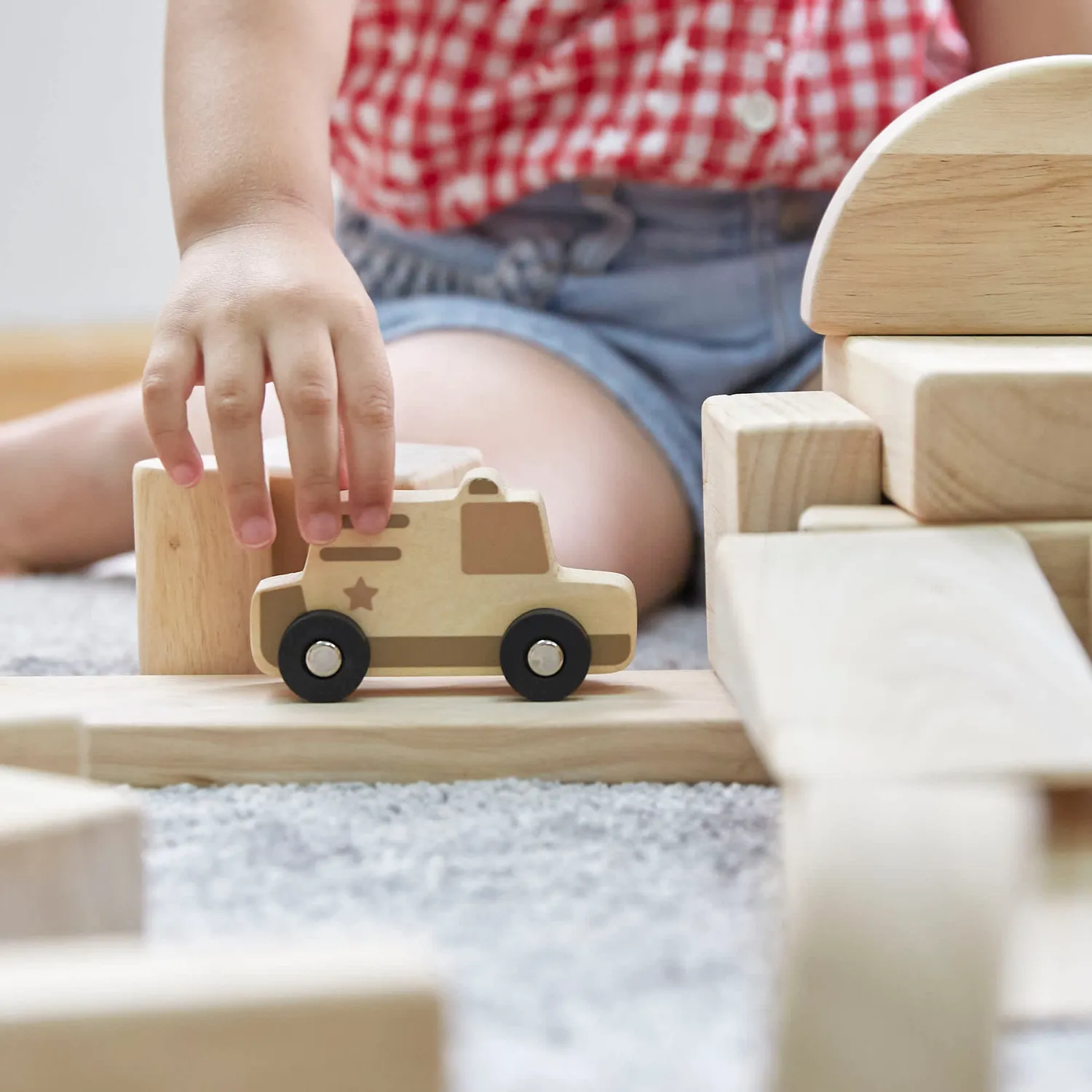 Guidecraft Mini Trucks houten voertuigen set van 10 voertuigen