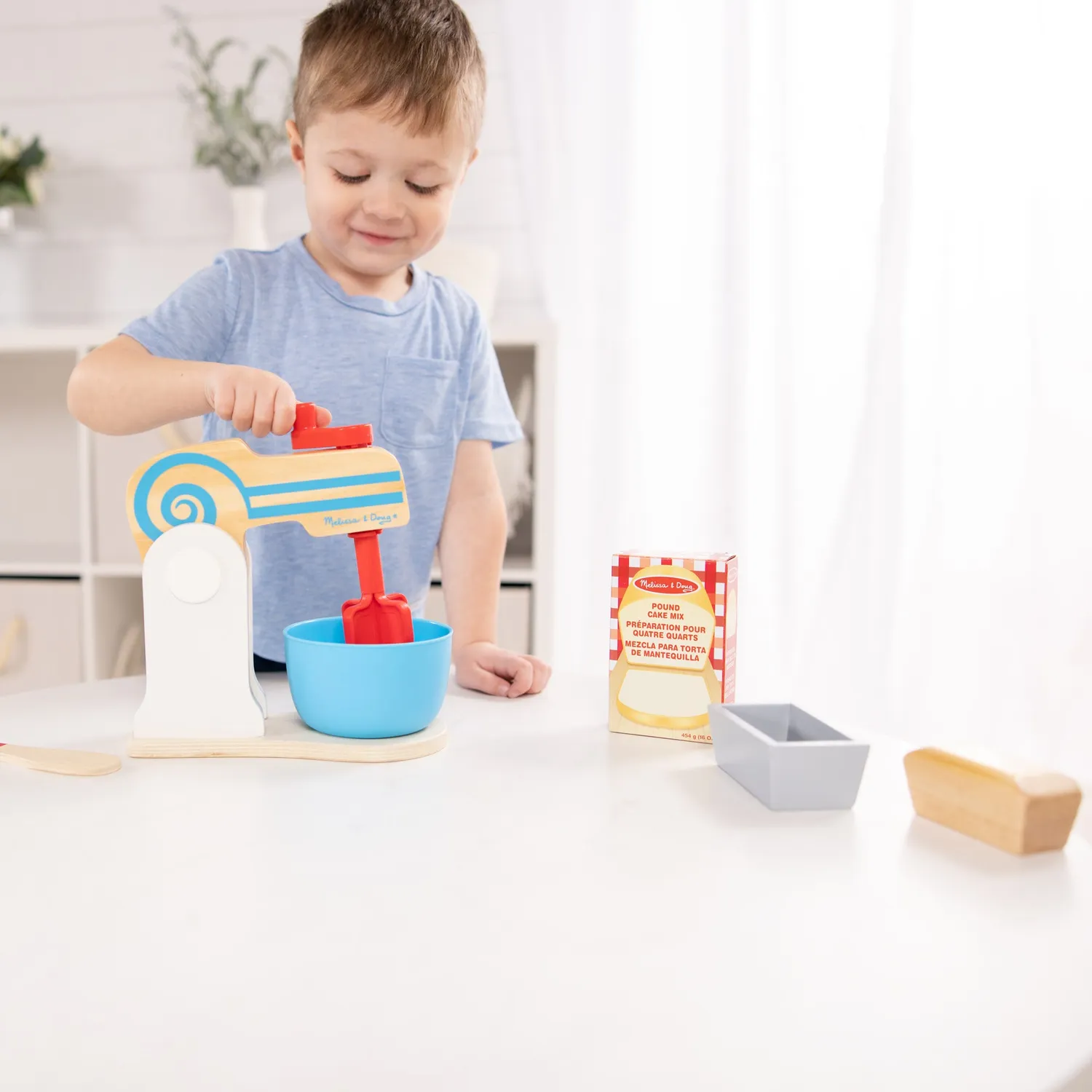Melissa & Doug Make-a-Cake Mixer Set speelset houten 3+