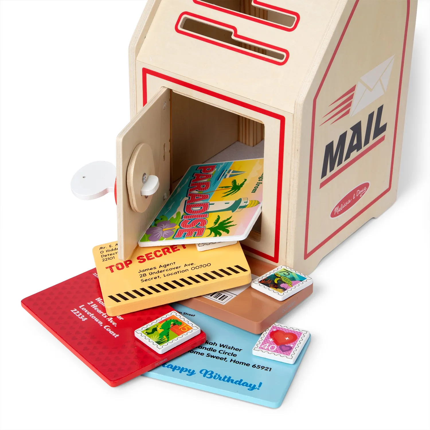 Melissa & Doug Stamp and Sort houten brievenbus postset 3-5 jaar