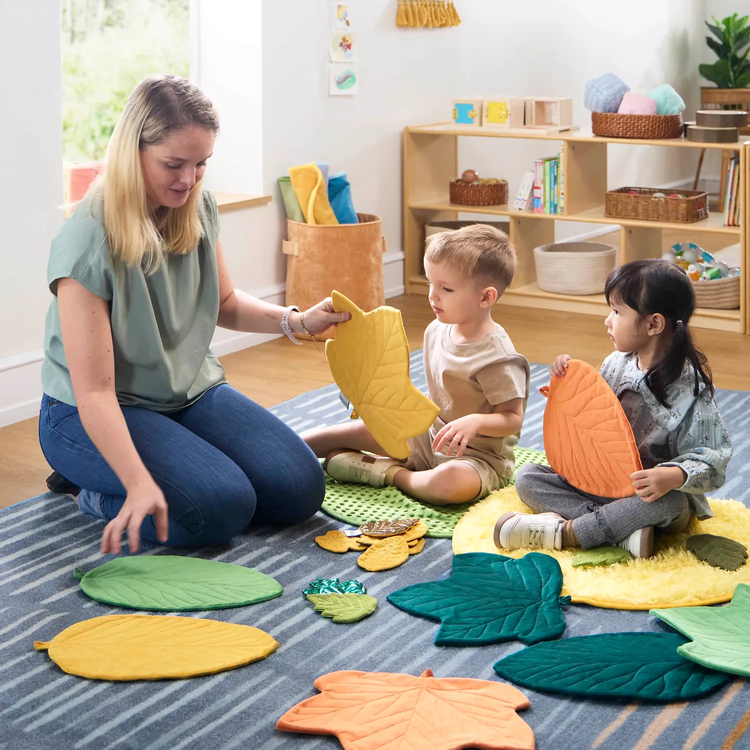 Guidecraft Jumbo Sensory Leaves sensormatten gekleurd