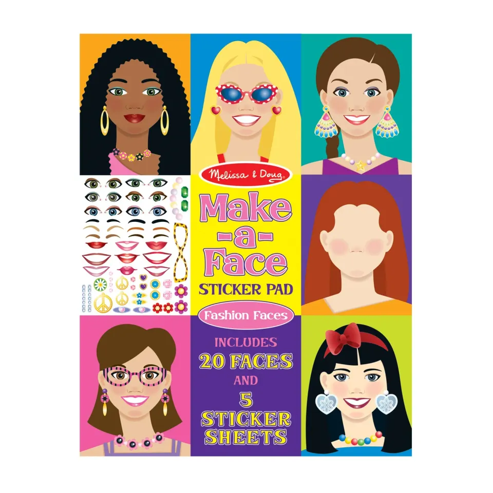 Melissa & Doug Make-a-Face Fashion Faces stickerboek