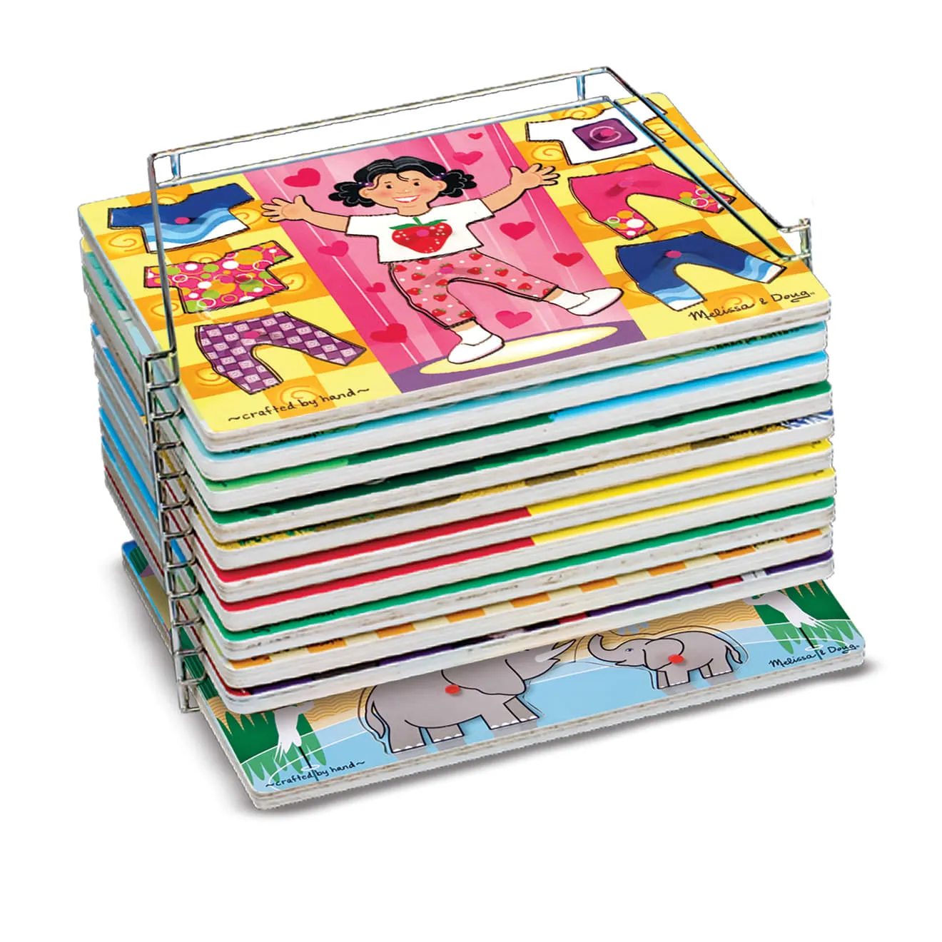 Melissa & Doug Wire Puzzle puzzelrek voor 12 puzzels