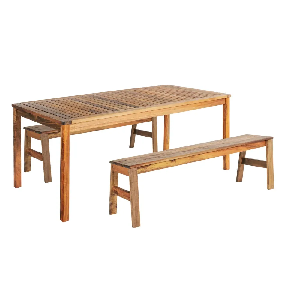 Guidecraft Acadia Outdoor Long Table tafel 48 Bench Set acacia