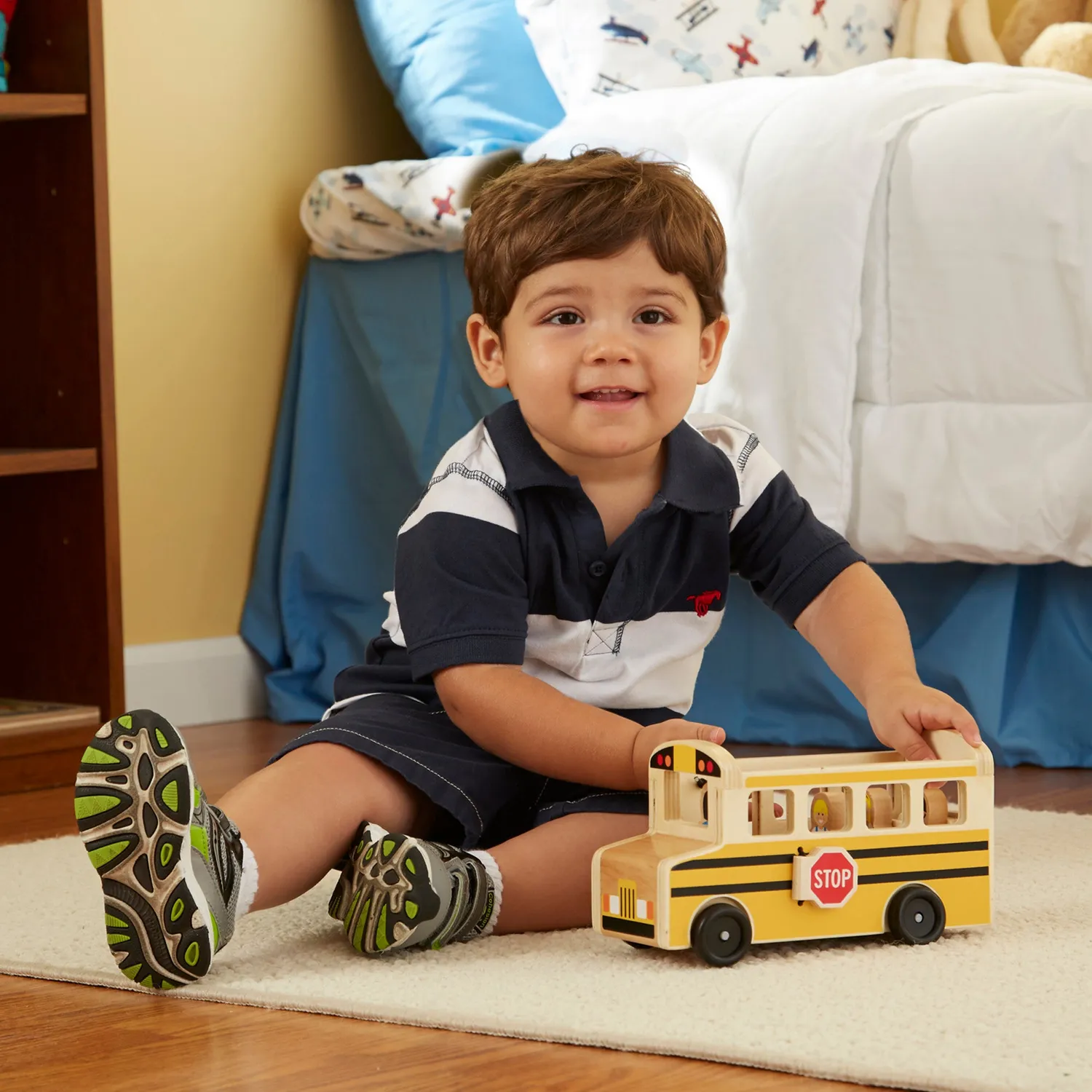 Melissa & Doug Wooden School Bus speelbus 8-delig hout