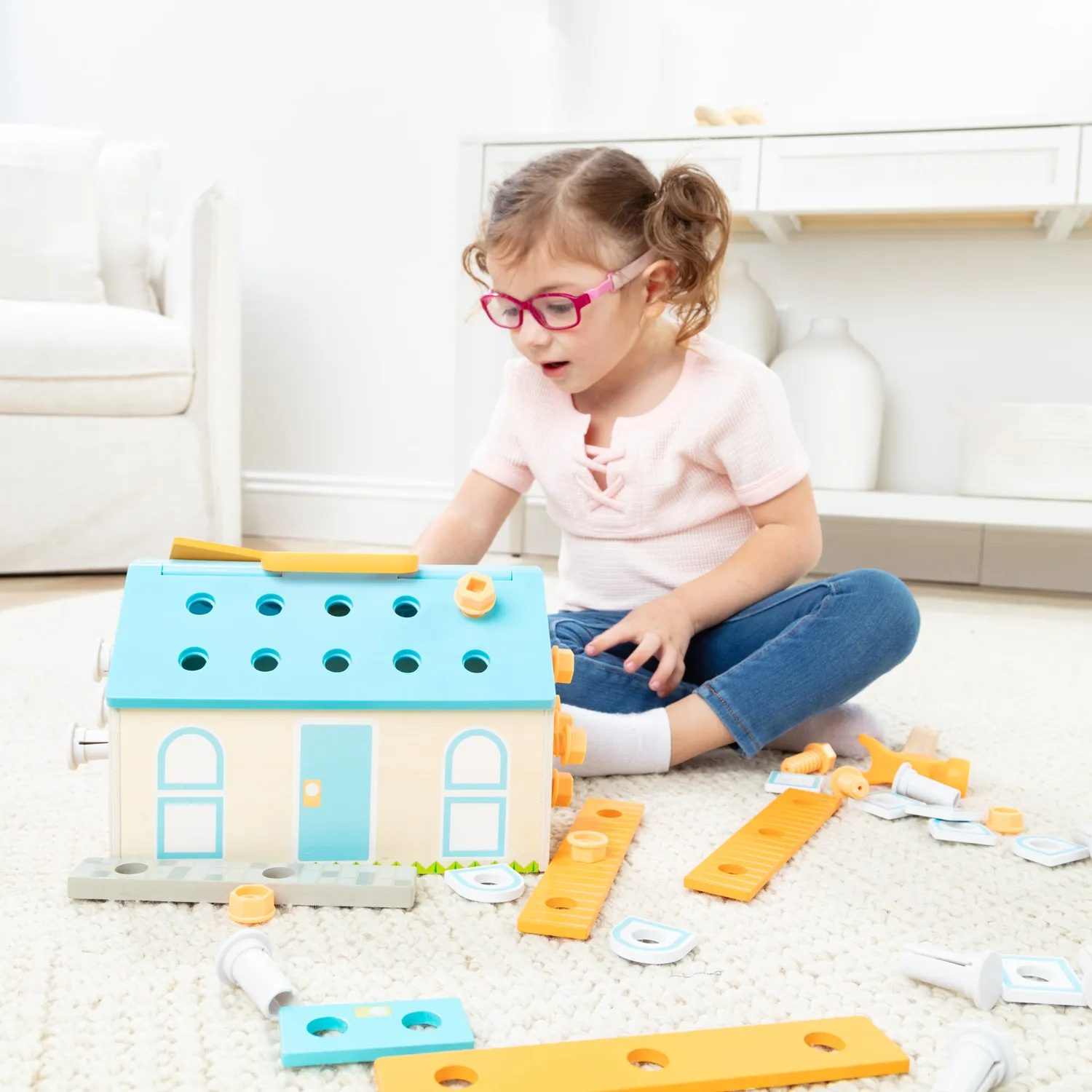 Melissa & Doug Build A House gereedschapskist 55-delig houten