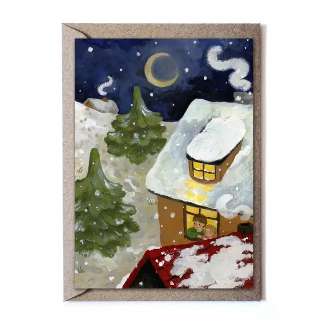 Ginger Fairy Magical first snow wenskaart met envelop