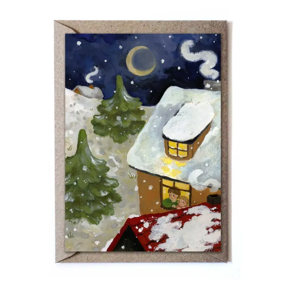 Ginger Fairy Magical first snow wenskaart met envelop