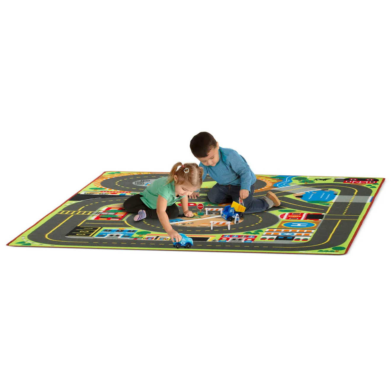 Melissa & Doug Jumbo Roadway speelkleed auto's groot