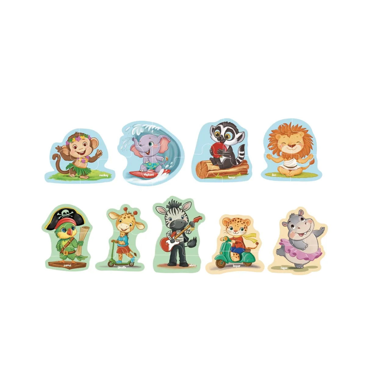 Puedo Puffy Puzzle Safari Animals puzzel zacht