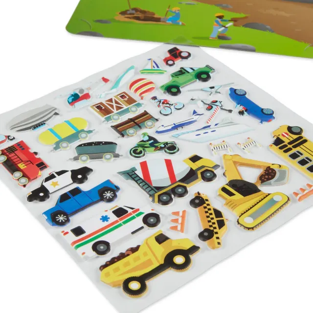 Melissa & Doug Puffy Sticker Play Set Vehicles stickers herbruikbaar