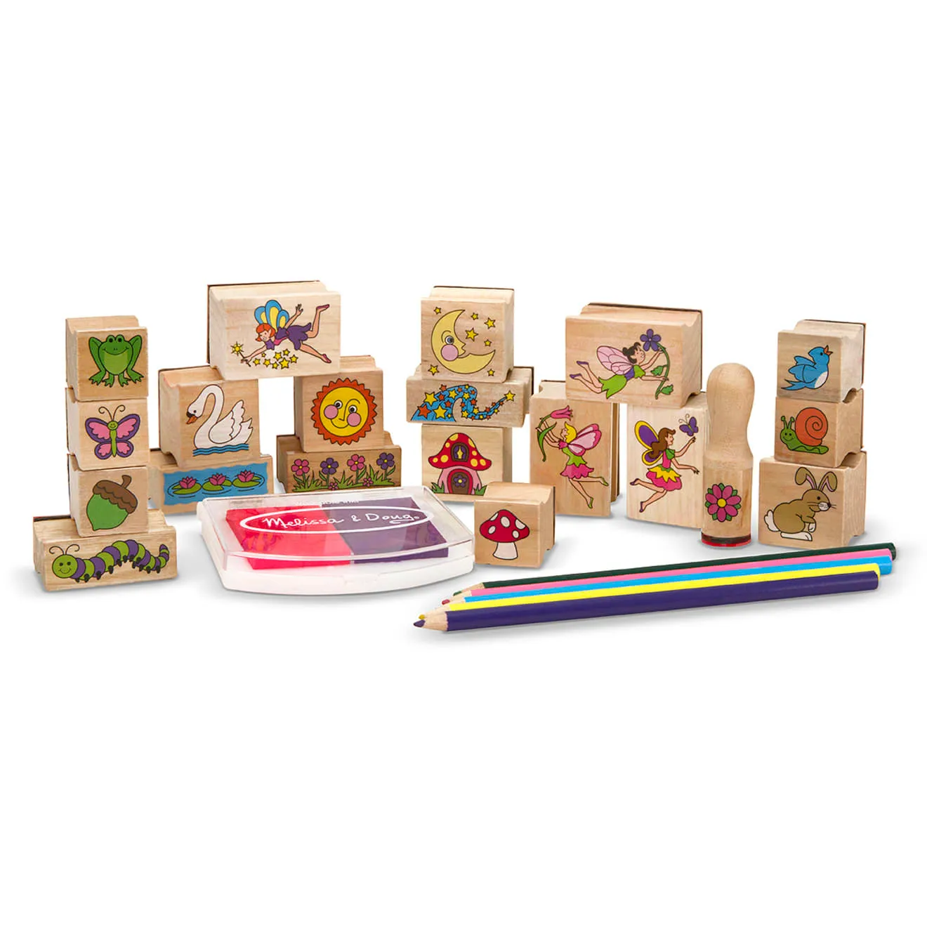 Melissa & Doug Stamp-a-Scene Fairy Garden stempelset 20 stuks uitwasbaar